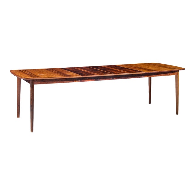 Westnofa Mid Century Norwegian Rosewood Hidden Leaf Expanding Dining Table For Sale