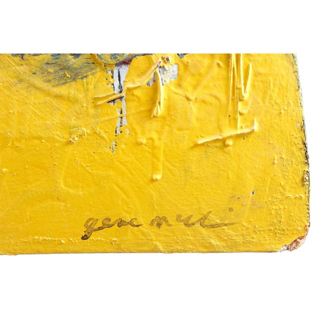 Yellow Signed Female Nude Acrylic on Board For Sale - Image 8 of 10