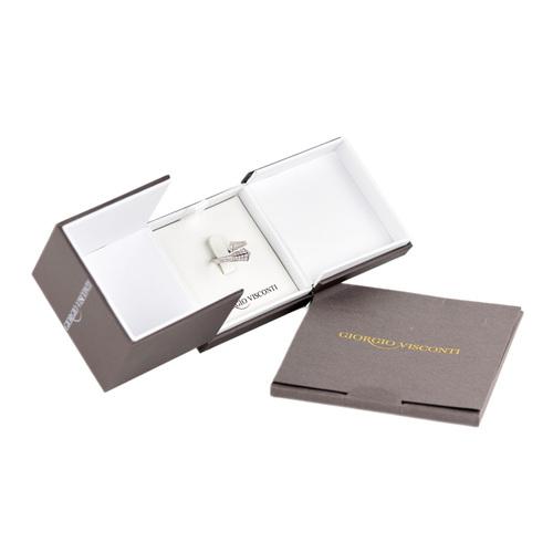 Metal Gold Ring with Diamonds by Giorgio Visconti., 2000s For Sale - Image 7 of 10