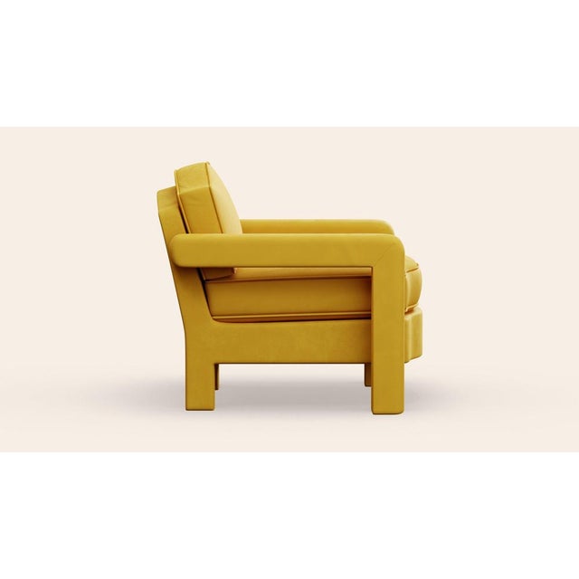 Daffodil Velvet Elio Lounge Chair by Ceraudo For Sale - Image 4 of 7