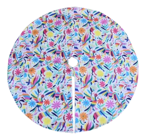 Large Custom 53" Diameter Otomi Fantasy Christmas Holiday Tree Skirt
