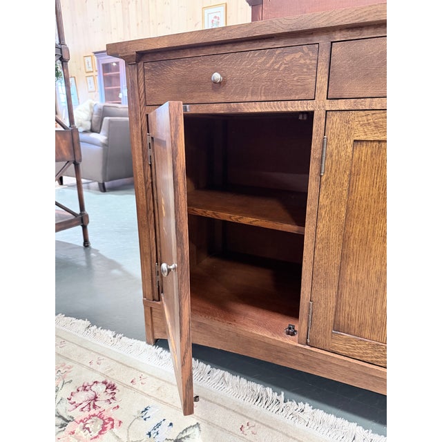 Late 20th Century Stickley Harvey Ellis Mission Oak Four Door Buffet Sideboard For Sale In New York - Image 6 of 12