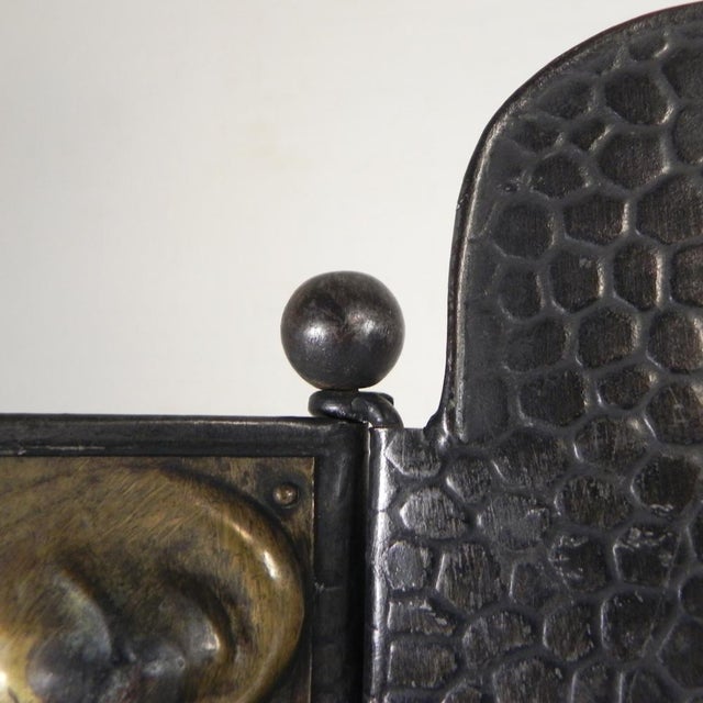 Black Art Deco Room Divider in Steel with Brass Details, 1930s For Sale - Image 8 of 18
