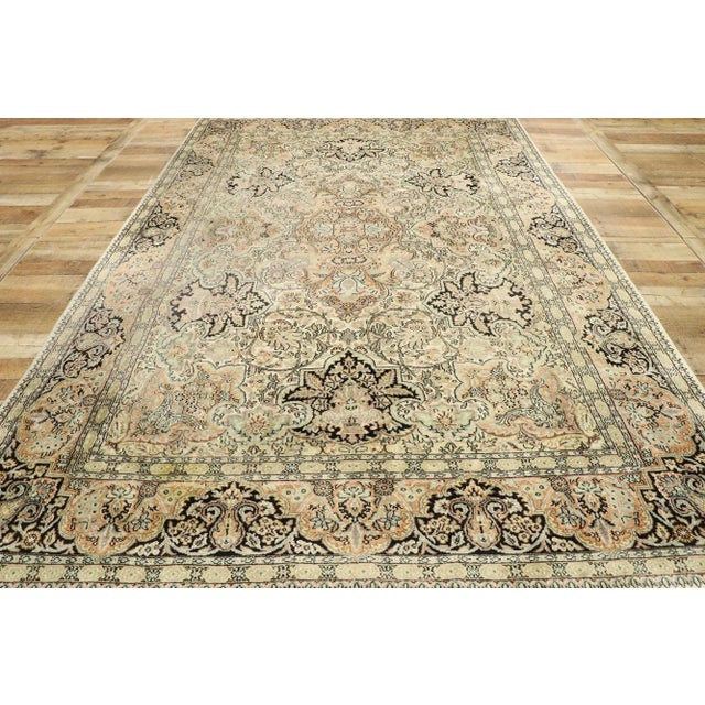 Beige Vintage Kashmir Rug, 05'11 X 09'02 For Sale - Image 8 of 11