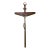 Mid Century Modern Crucifix in Teak and Silver Tone Metal, Italy For Sale