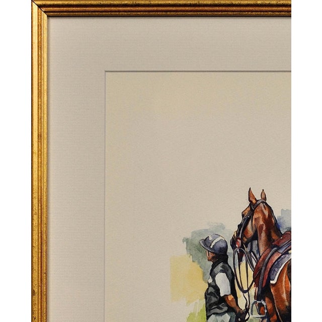 Early 21st Century Elin Sian Blake, Polo Match, Cirencester, Player and Pony, Watercolour, Framed For Sale - Image 5 of 18