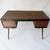 Vintage Mid-Century Modern Walnut Veneer 2-Drawer Desk With Black Trim For Sale - Image 9 of 9