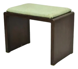 Early 20th Century Simmons Norman Bel Geddes Steel Metal Art Deco Brown Waterfall Vanity Bench