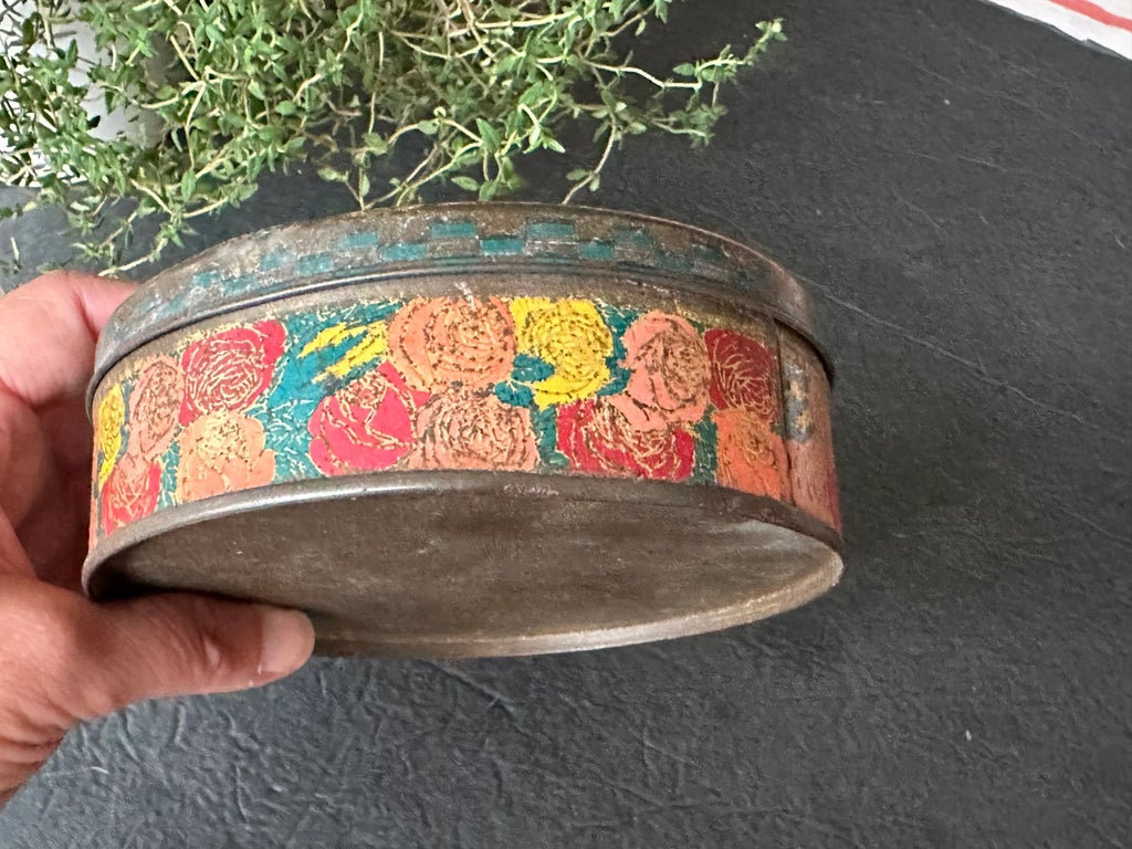 Antique Decorative French Biscuit Tin Box | Chairish