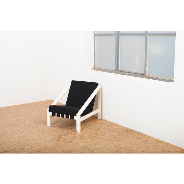 Black Armchair in Wood Frame by Benedikt Rohner, 1958 For Sale - Image 8 of 10