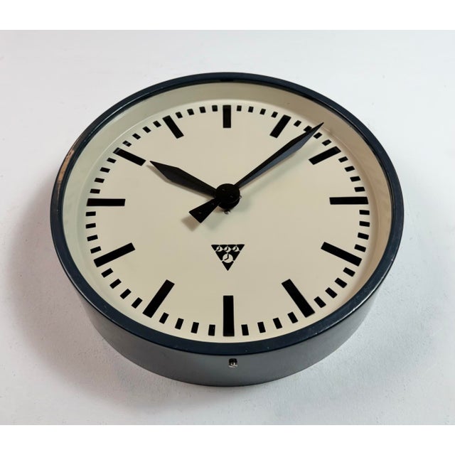 Industrial Factory Wall Clock from Pragotron, 1960s For Sale - Image 6 of 15