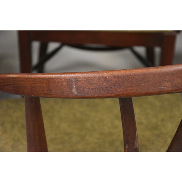 Brown Mid 20th Century Modern Mahogany Color Dining Chairs - Set of 5 For Sale - Image 8 of 10