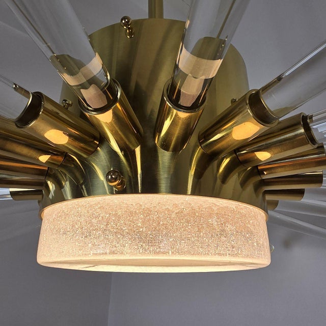 1980s Mid-Century Modern Transparent Glass Sputnik Chandelier For Sale - Image 12 of 14