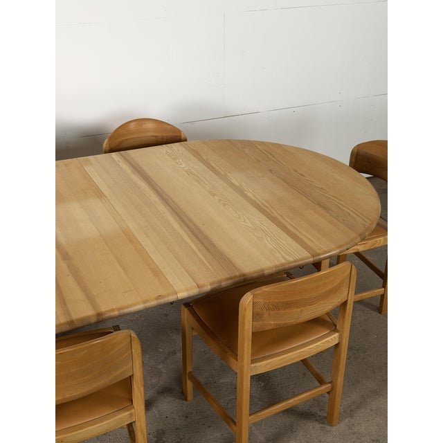 Danish Round Extendable Dining Table in Ash with Two Extension Leaves, 1970s For Sale - Image 8 of 11