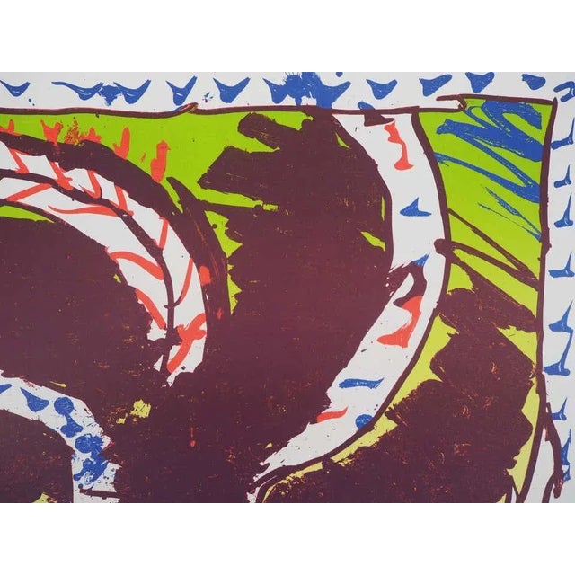 Pierre Alechinsky, The Wheel, Vintage Lithographic Poster, 1982 For Sale - Image 4 of 6