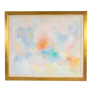 1969 “L’Espace Seul” Abstract Oil on Canvas Painting by Daniel Ravel