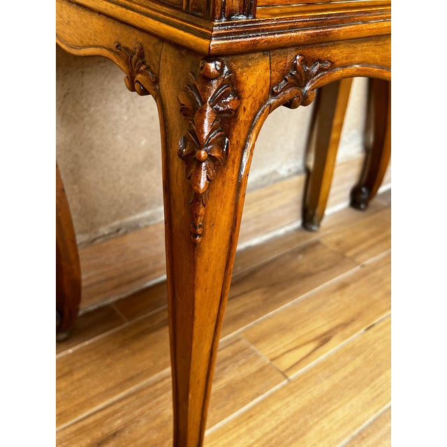 Brown 20th Century Pair of French Nightstands With One-Drawer and Cabriole Legs For Sale - Image 8 of 11
