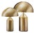 Medium and Small Gold Atollo Table Lamps by Vico Magistretti for Oluce, Set of 2 For Sale