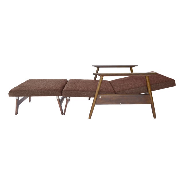 Vintage Convertible Sleeping Armchair by Valerija Ema Cukermanienė for Vilniaus Baldų Kombinatas, 1960s For Sale