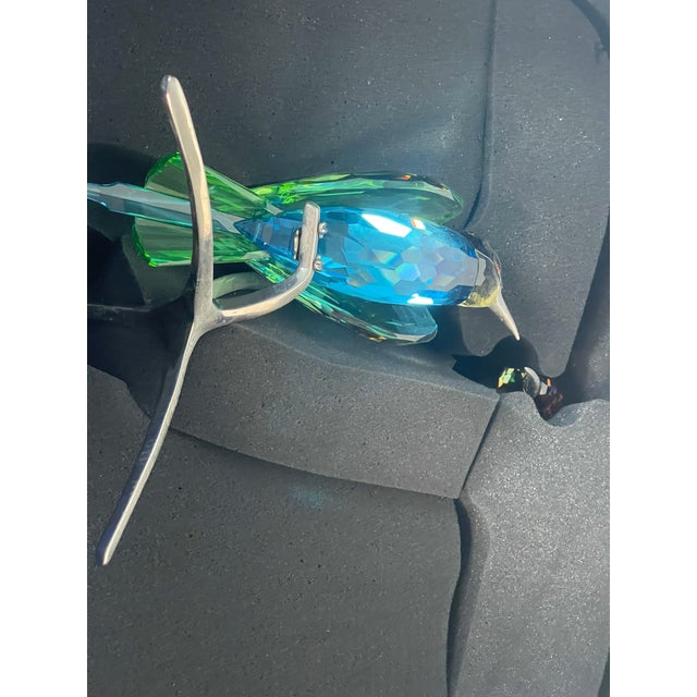 1970s Swarovski Birds of Paradise Bee Eaters Heinz Tabertshofer 957128 Crystal Sculpture in Box For Sale - Image 9 of 10