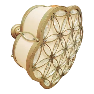 Scalloped Pale Gold Crystal John Richard Regency Pendant Light Fixture Chandelier