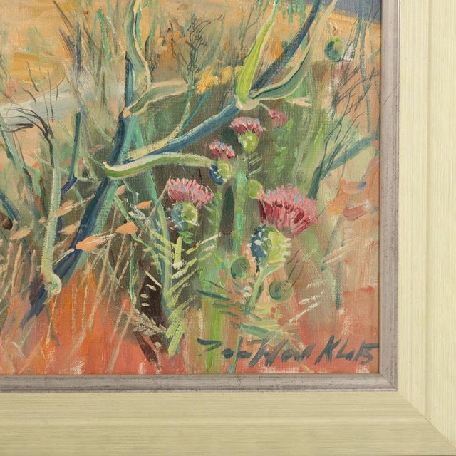 Original Signed T. Klots "A Tranquil Beach" Oil Painting For Sale - Image 4 of 5