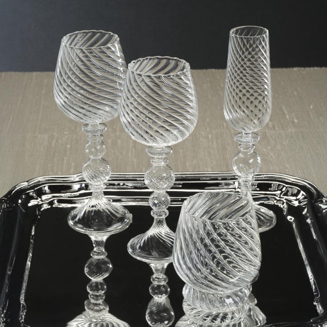 2020s Rialto Twisted Optic White Wine Glasses, Set of 4 For Sale - Image 5 of 6