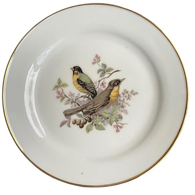 Ceramic Mid 20th Century Porcelain Song Bird Plates JKW Western Germany, Set of 6 For Sale - Image 7 of 18