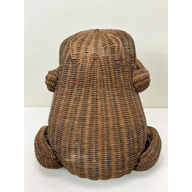 Wood Mid-Century Vintage Rattan Frog Magazine Holder, 1970s For Sale - Image 7 of 13