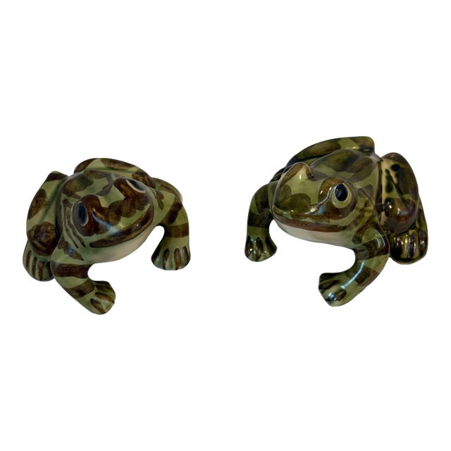 Mid Century Ceramic Frogs - A Pair For Sale