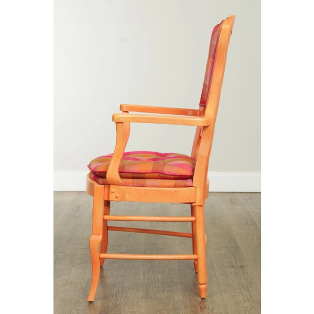 Colorful Vintage Custom French Country Style Dining Chairs - Set of 6 For Sale - Image 4 of 13