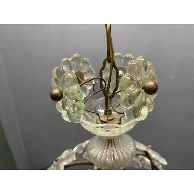 Maison Baguès Crystal Flower Ball Light Pendant from Maison Baguès, 1940s For Sale - Image 4 of 13