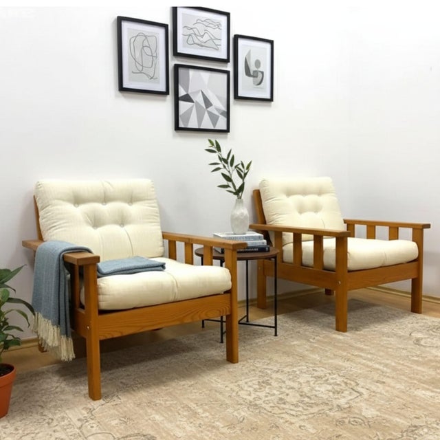 Stylish and exceptionally comfortable retro armchairs produced by IKEA at the end of the 20th century. These chairs...