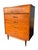Mid Century Modern Vintage Tall Highboy Dresser With Brass Hardware For Sale - Image 10 of 11