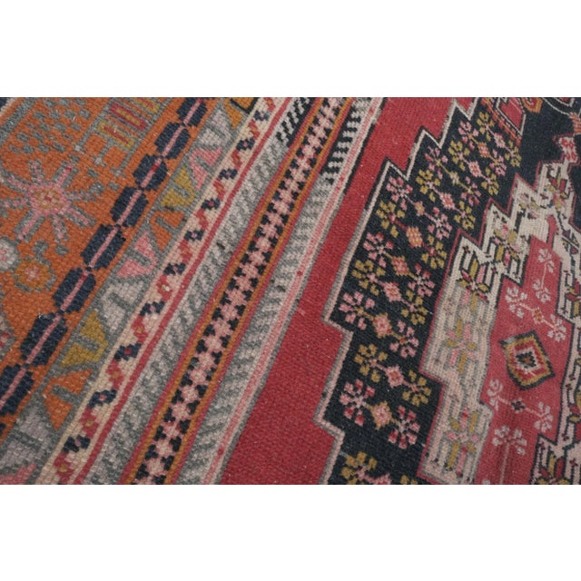 Vintage Hand Knotted Turkish Oushak Rug 4'4" X 7'6" For Sale - Image 9 of 13