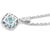 Metal 14k White Gold Blue Topaz Diamond Pendant Necklace For Sale - Image 7 of 8
