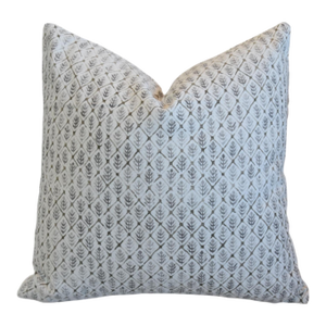 Designer Kendall Wilkinson Neutral Block Print Feather/Down Pillow