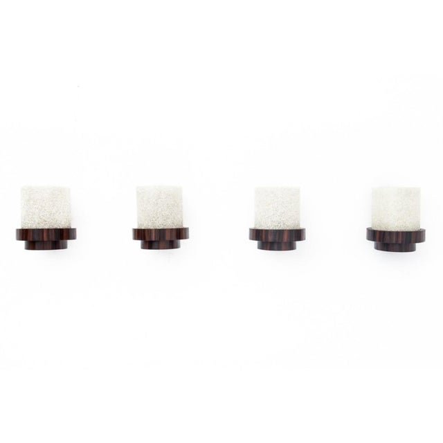 Set of four wall lamps, Poland, 1950s. Dimensions: height 18.5 cm / width 17 cm / depth 23 cm European Plug (up to...