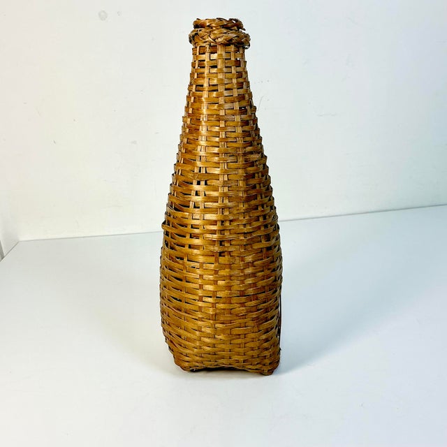 1940s 1940s Vintage Boho Chic Rustic Wicker Eel Trap Basket For Sale - Image 5 of 12