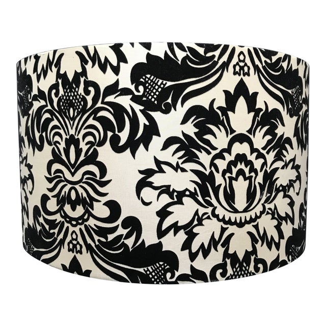 Damask Linen & Black Velvet Type Lamp Shade Chairish