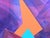 Contemporary orange, purple, and blue toned abstract painting by Chicago-based artist Cecilia Beaven. The work features a...