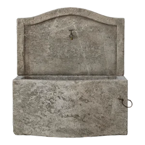 Antique Reclaimed Old Limestone Wall Fountain
