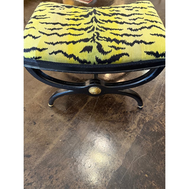 Mid 19th Century Black X Base Ottoman/Bench For Sale - Image 4 of 6