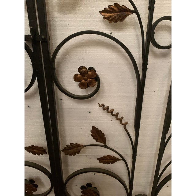Interior Partition with Double Doors in Patinated Wrought Iron For Sale - Image 6 of 10