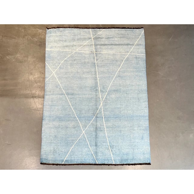 One of a kind hand made wool rug in Morrocan style