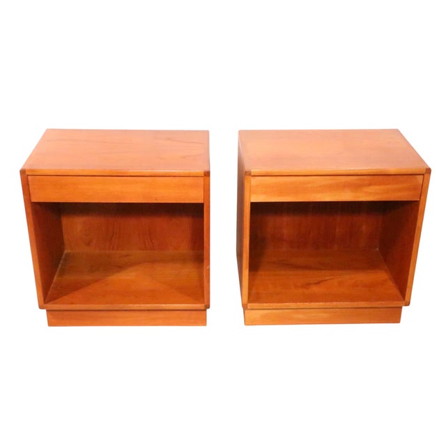 Pair of Danish Mid Century Modern Nightstands by the Interform Collection For Sale - Image 12 of 16