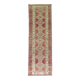 Zabihi Collection Brick Red Turkish Geometric Runner For Sale