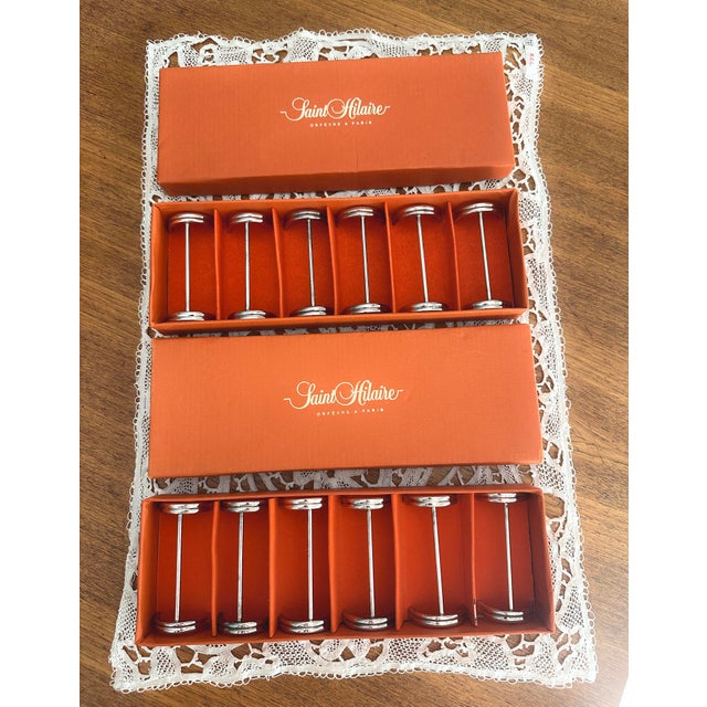 1980s Silver-Plated Metal Knife Rests, France, 1980s, Set of 12 For Sale - Image 5 of 6