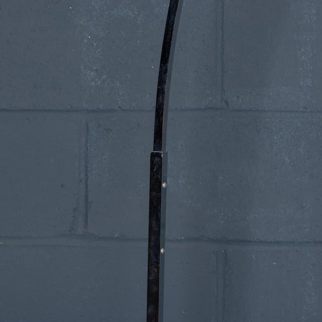 Metal Vintage Italian Chrome Arc Floor Lamp with Opaline Shade, 1970s For Sale - Image 7 of 13