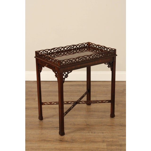 Chinese Chippendale Style Carved Mahogany Tea Table For Sale In Philadelphia - Image 6 of 12